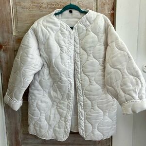 White Quilted Jacket Liner Bomber